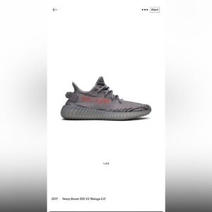 Yeezy Boost 350 V2 Beluga 2.0 — Gray with Orange Stripe